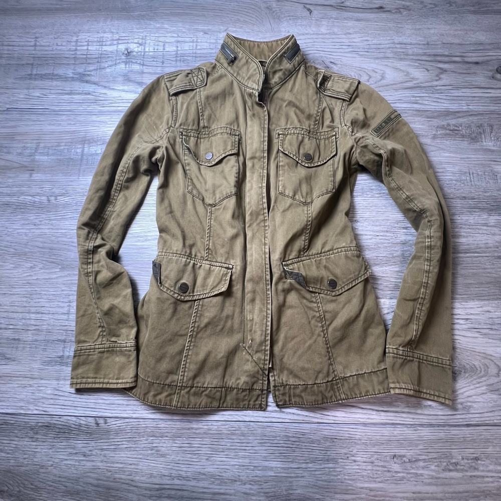 Abercrombie & Fitch Field Jacket Women S Olive Green Utility Cargo Military Coat